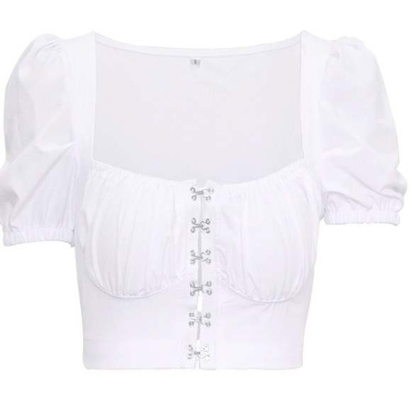 YesStyle Cropped White Top - Picture 4 of 4